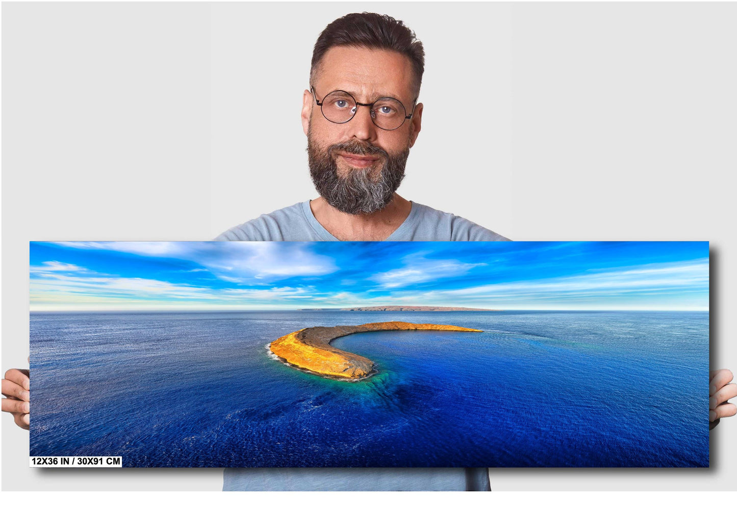 Molokini Crater Art Print - Vibrant Tropical Ocean Print | Maui Island Wall Decor