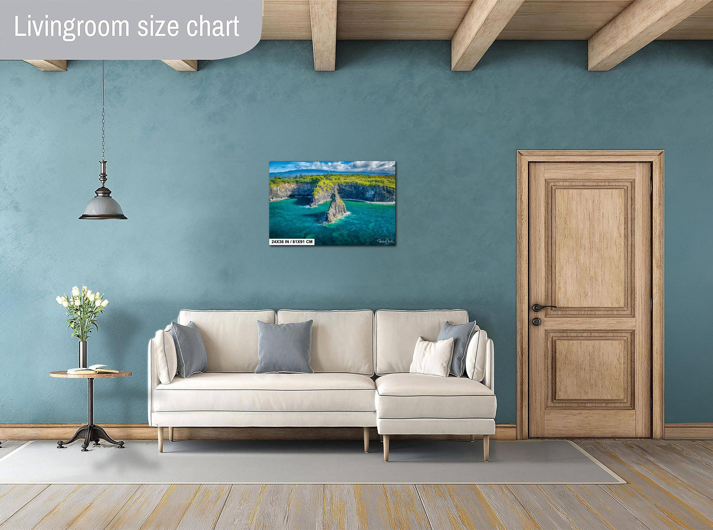 Maui Wall Art - Hawaiian Coastal Decor | Tropical Beach Print on Ready to Hang Canvas