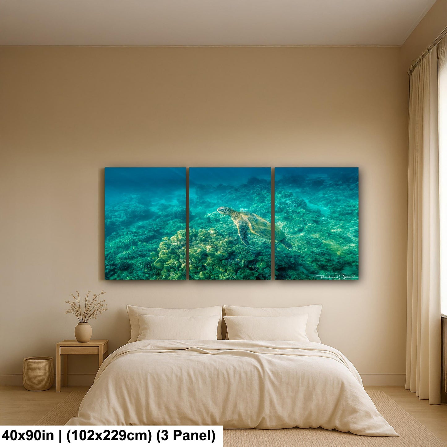 Sea Turtle Wall Art: Maui Ocean View - Tropical Coastal Decor