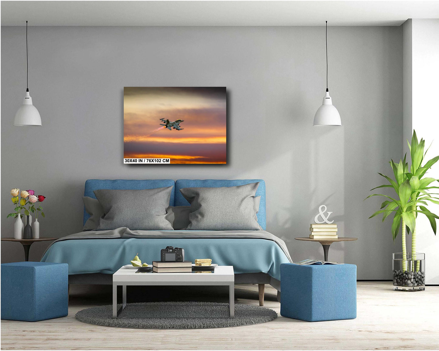 F-16 Wall Art - Fighter Jet Decor | Military Aircraft Art | Unique Home Artwork