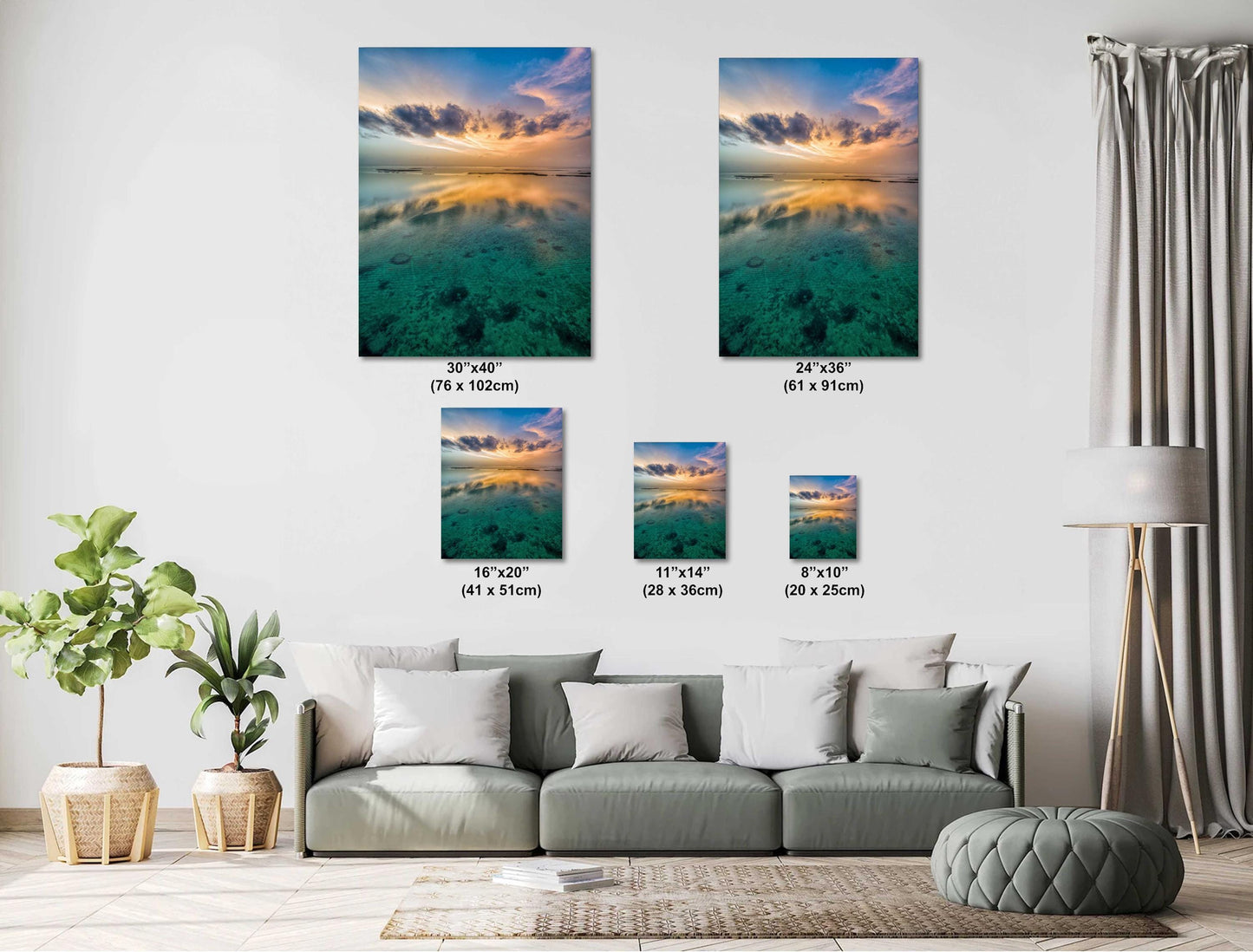 Florida Keys Sunset Art - Tropical Seascape Decor | Aerial Ocean Photography Print