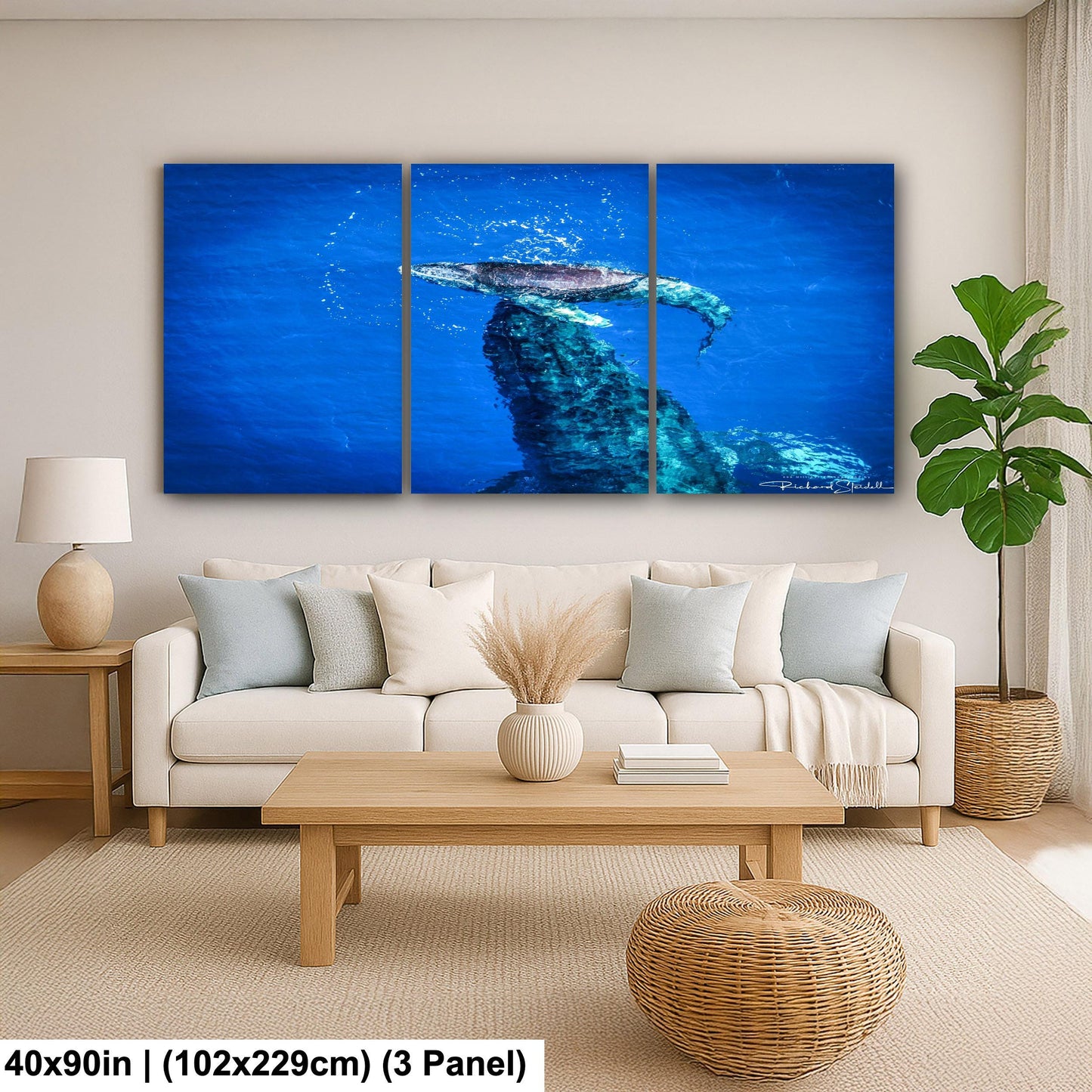 Humpback Whale Wall Art, Ocean Animal Print (Canvas, Metal, or Acrylic)