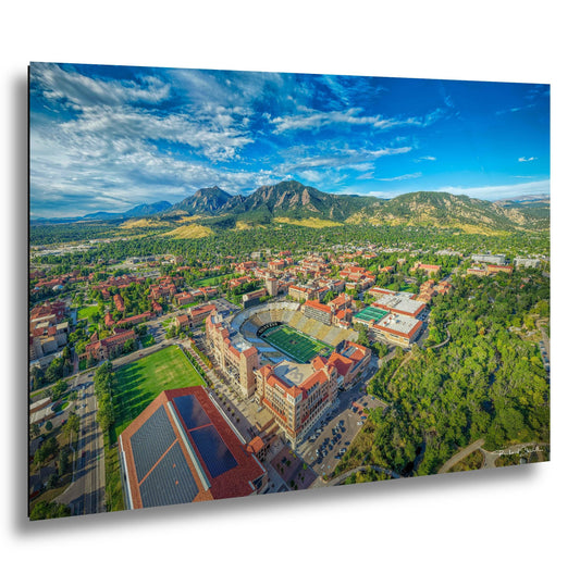 CU Boulder Wall Art – Folsom Field & Flatirons | Colorado Wall Decor Canvas
