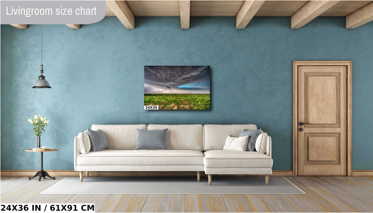 Thunderstorm Wall Art - Moody Storm Decor | Rustic Storm Print Canvas