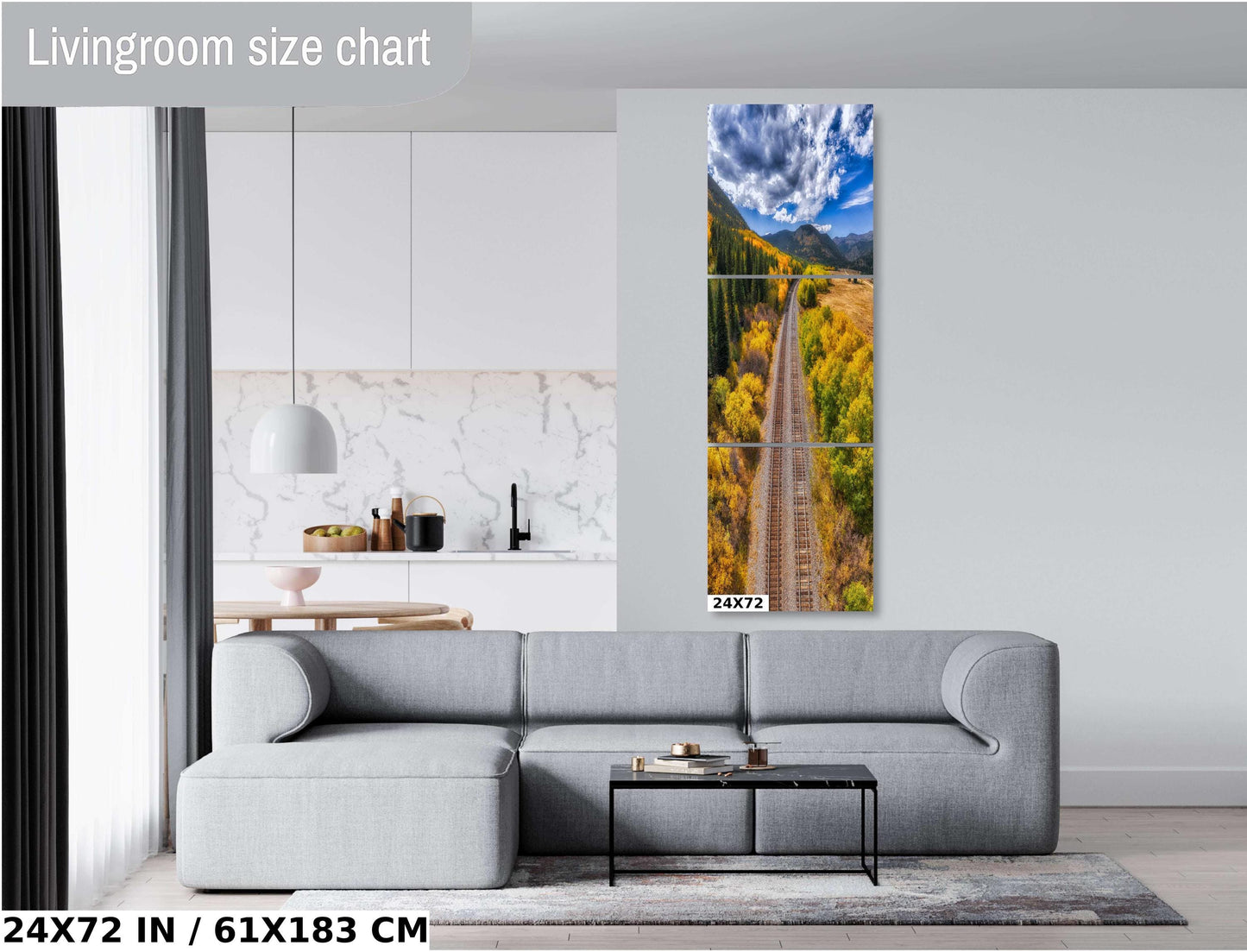 Railroad Wall Decor – Autumn Landscape Art | Rustic Train Canvas & Cozy Fall Vibes Gift