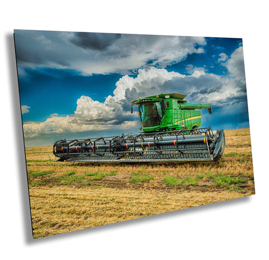 John Deere Tractor Wall Art - Dramatic Farm Landscape Photography Print | Rustic Country Decor