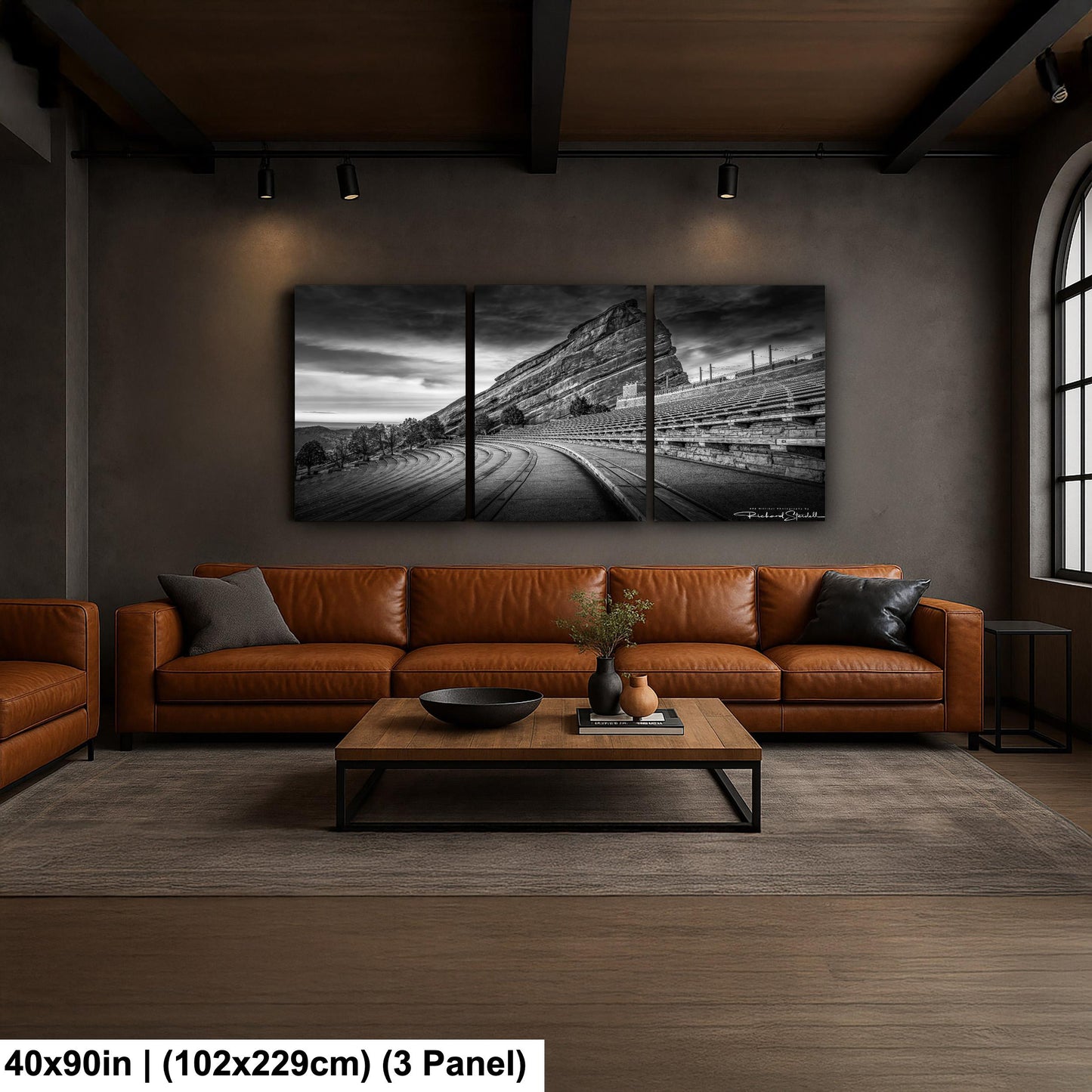 Red Rocks Wall Art - Black and White Scenic Landscape Print on Premium Photo Paper