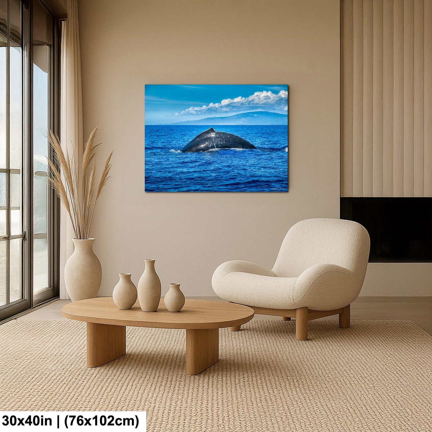 Humpback Whale Wall Art, Ocean Animal Print (Canvas, Metal, or Acrylic)