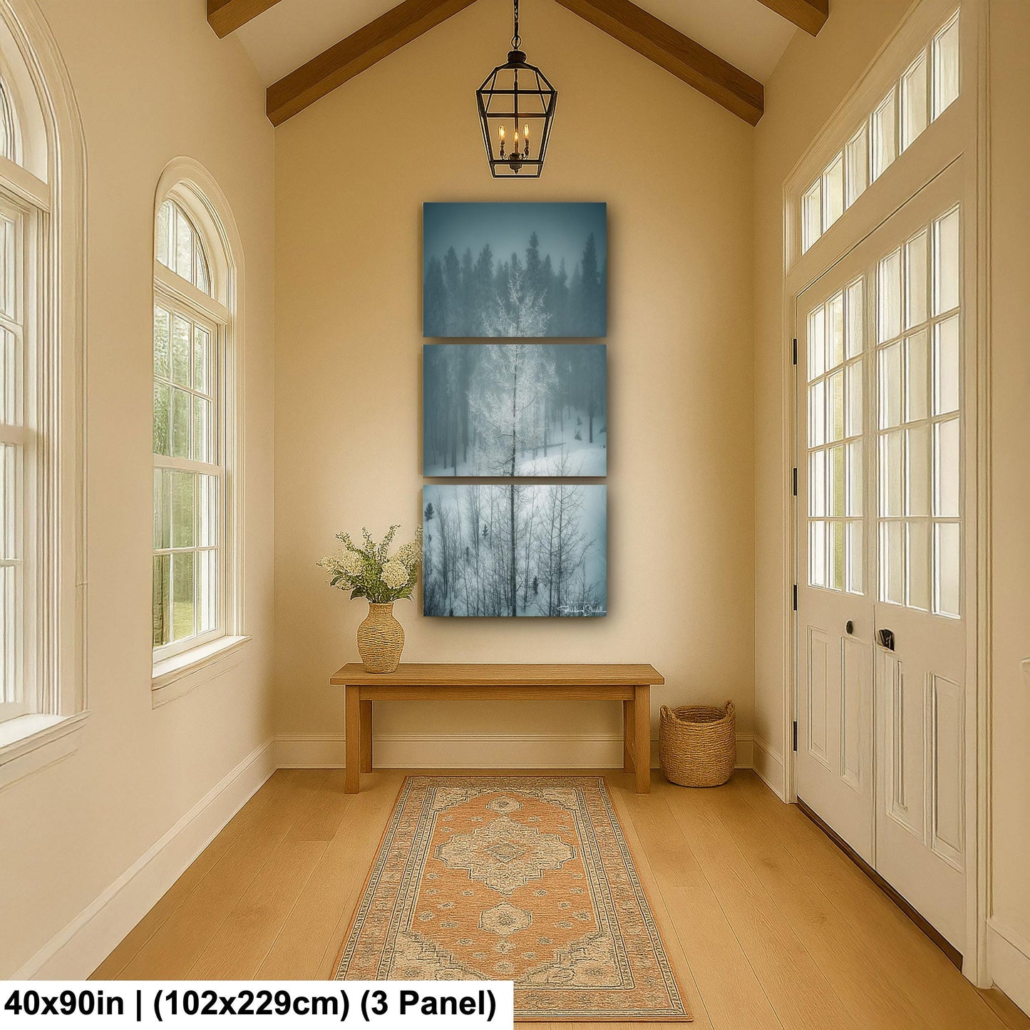 Winter Landscape Wall Art - Snowy Aspen Trees, Cozy Feel