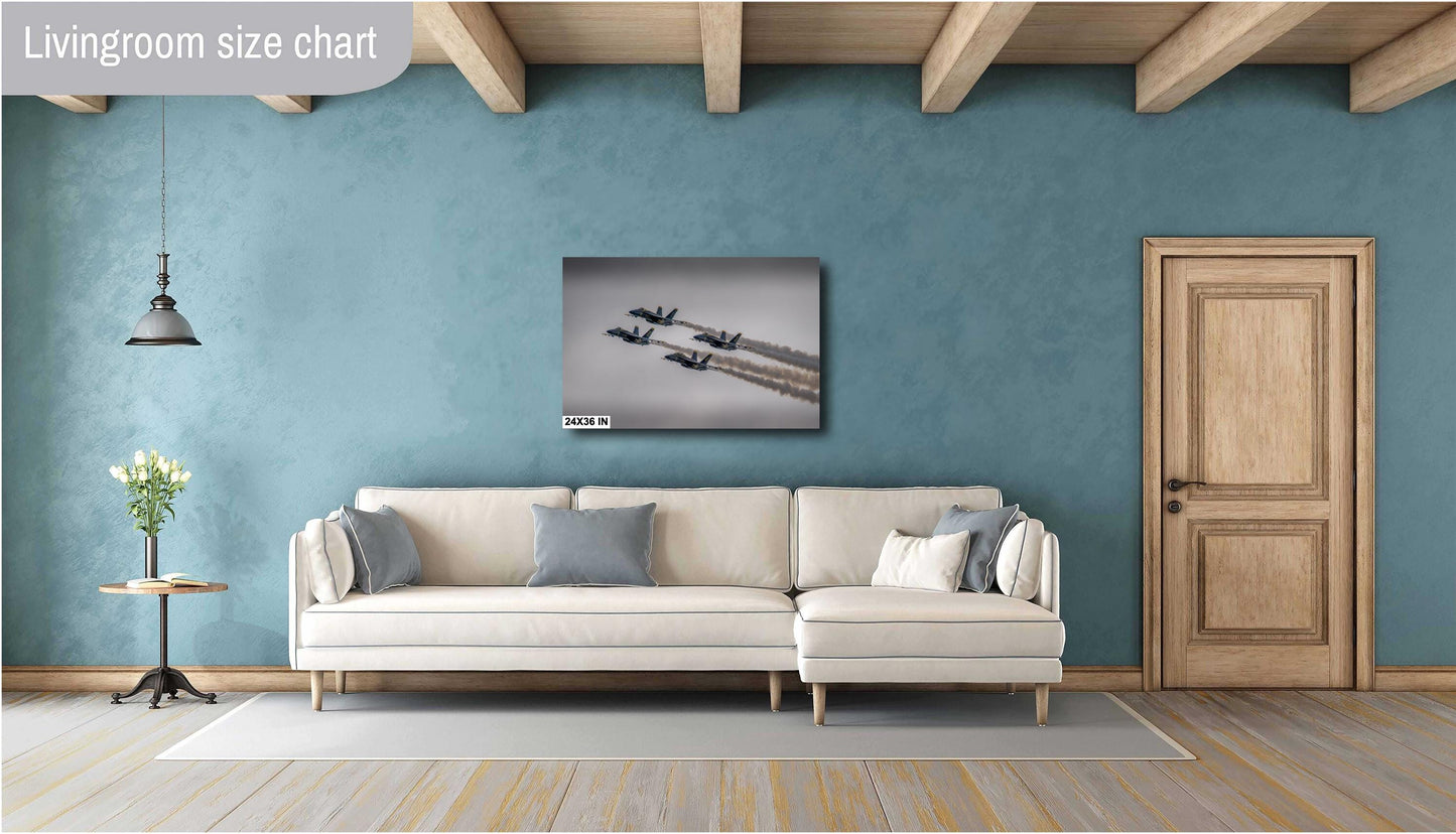 Blue Angels Print - Navy Flight Squadron Canvas Wall Art | Aviation Collector Gift