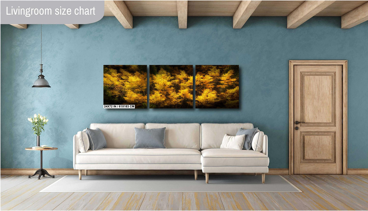 Golden Aspen Trees Print - Vibrant Fall Foliage Canvas | Nature Wall Decor