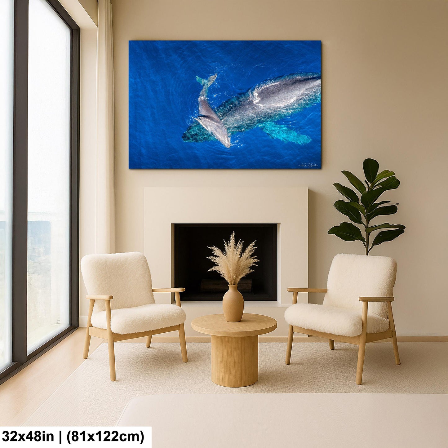 Humpback Whale Wall Art - Ocean Animal Print on Canvas, Metal, or Acrylic