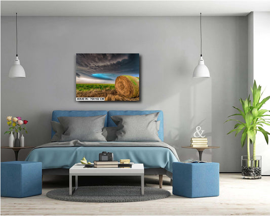 Storm Photo Wall Art Colorado Supercell Hay Bale Print Canvas & Metal Decor