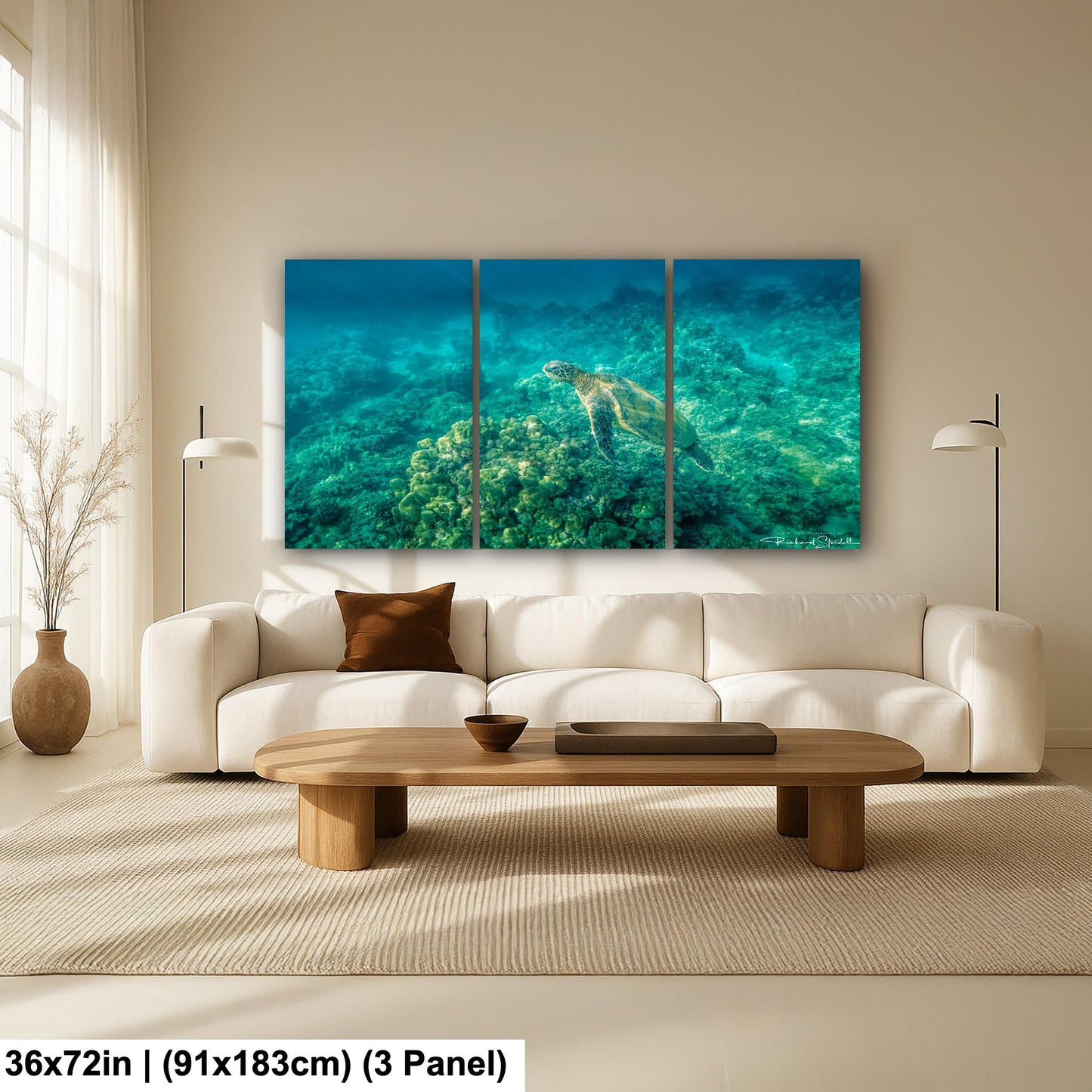 Sea Turtle Wall Art: Maui Ocean View - Tropical Coastal Decor