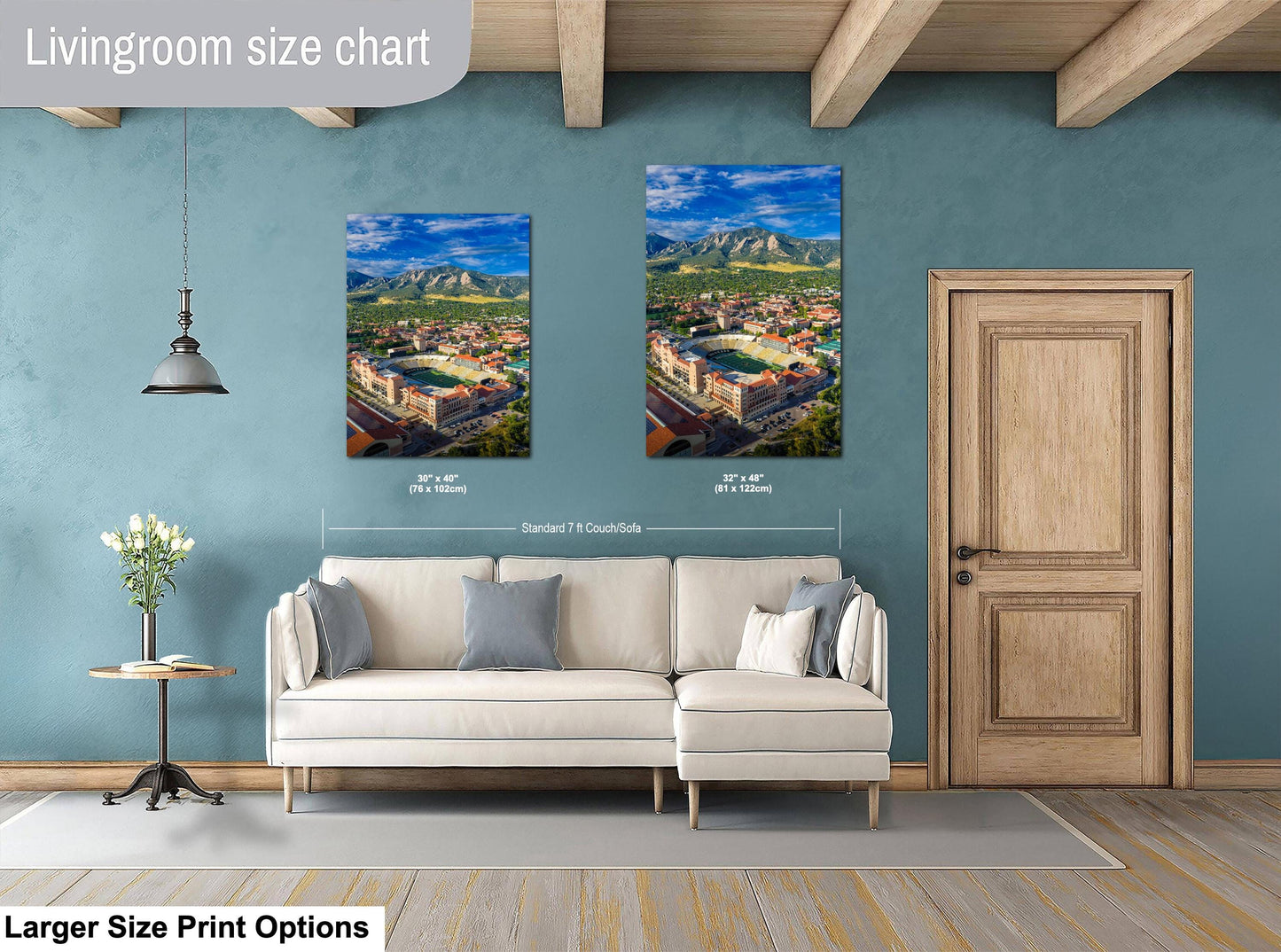 CU Boulder Wall Art - Folsom Field Print | Flatirons Landscape Art Canvas