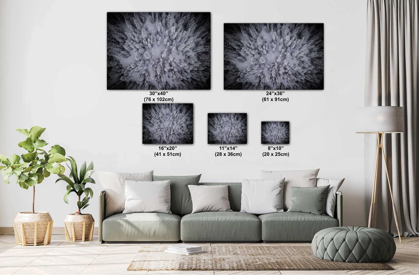 Winter Landscape Wall Art - Snowy Forest Print | Mountain Wall Decor Canvas