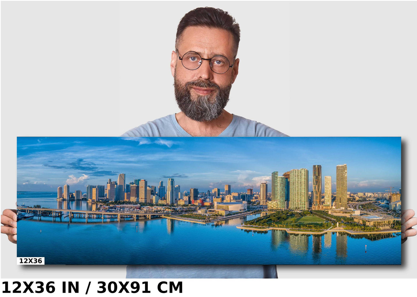 Miami Skyline Wall Art - Panoramic Cityscape On Premium Photo Paper Print