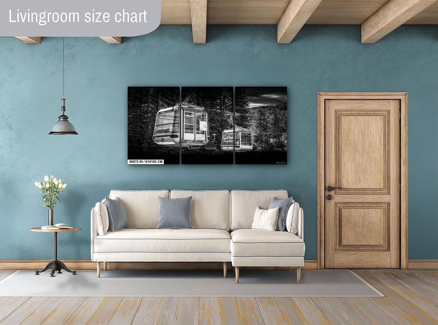 Vail Ski Lift Art – Black and White Print | Canvas, Metal & Acrylic Wall Decor