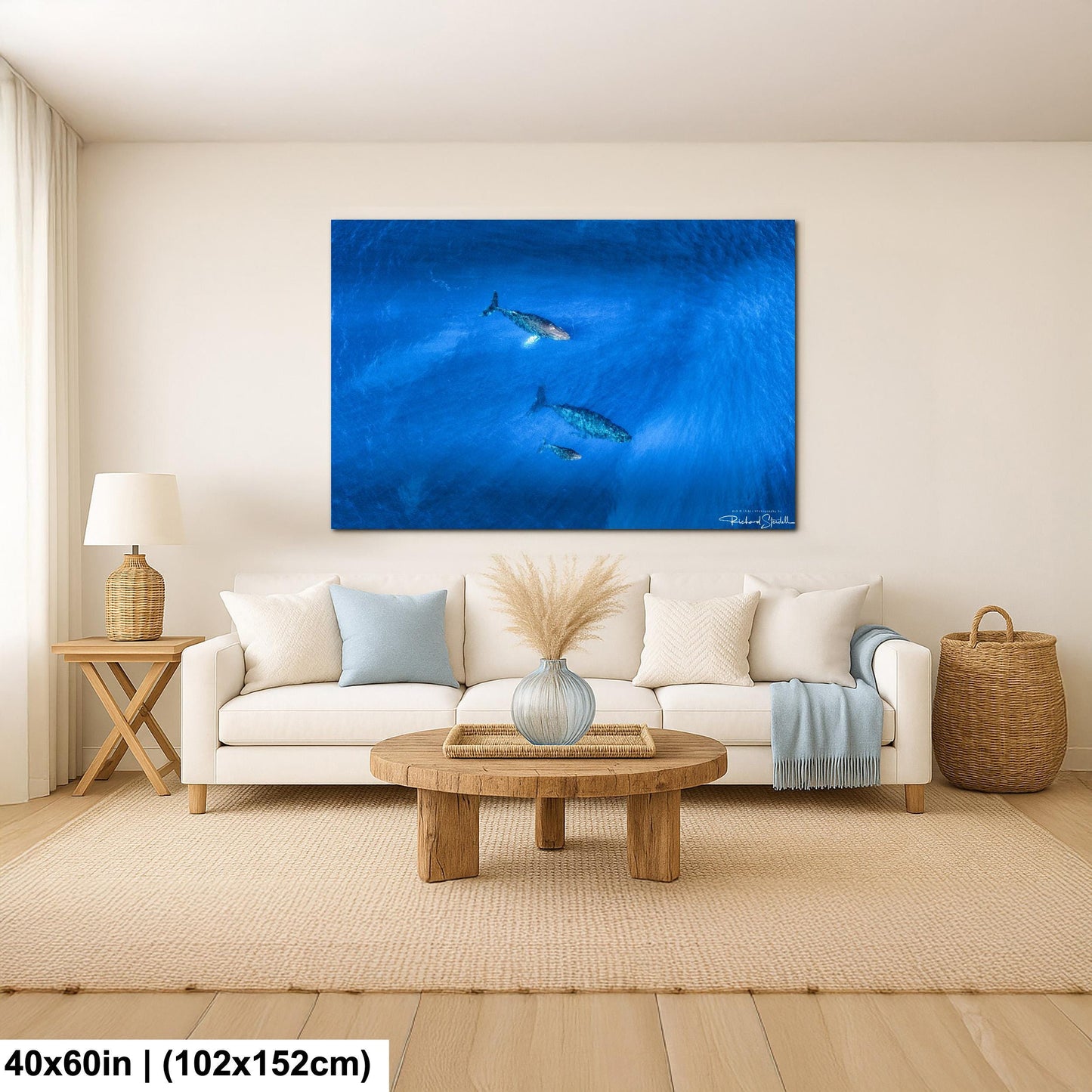 Humpback Whale Wall Art, Ocean Animal Print (Canvas, Metal, or Acrylic)