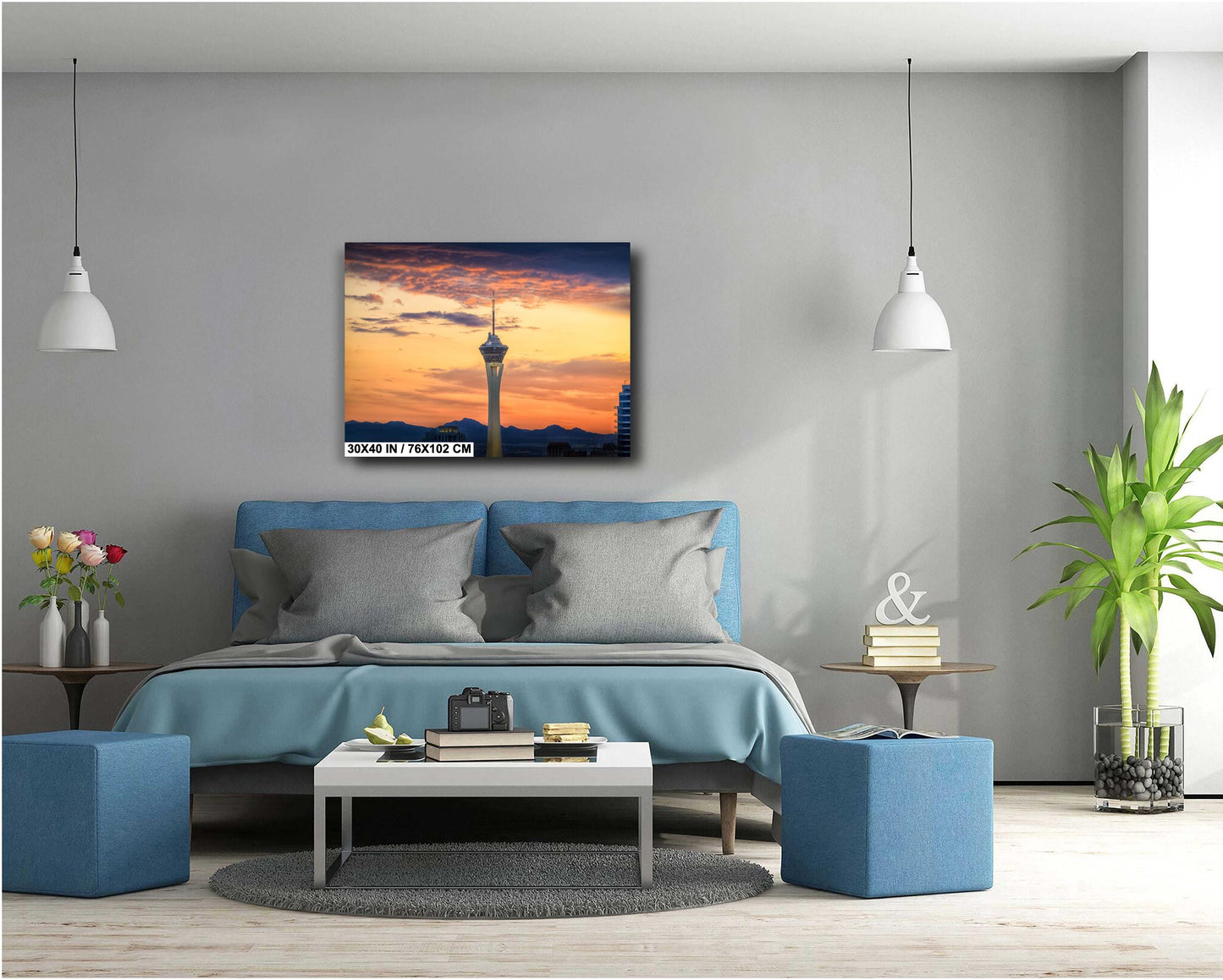 Las Vegas Stratosphere Art - Vibrant Cityscape Print | Premium Photo Paper Wall Art