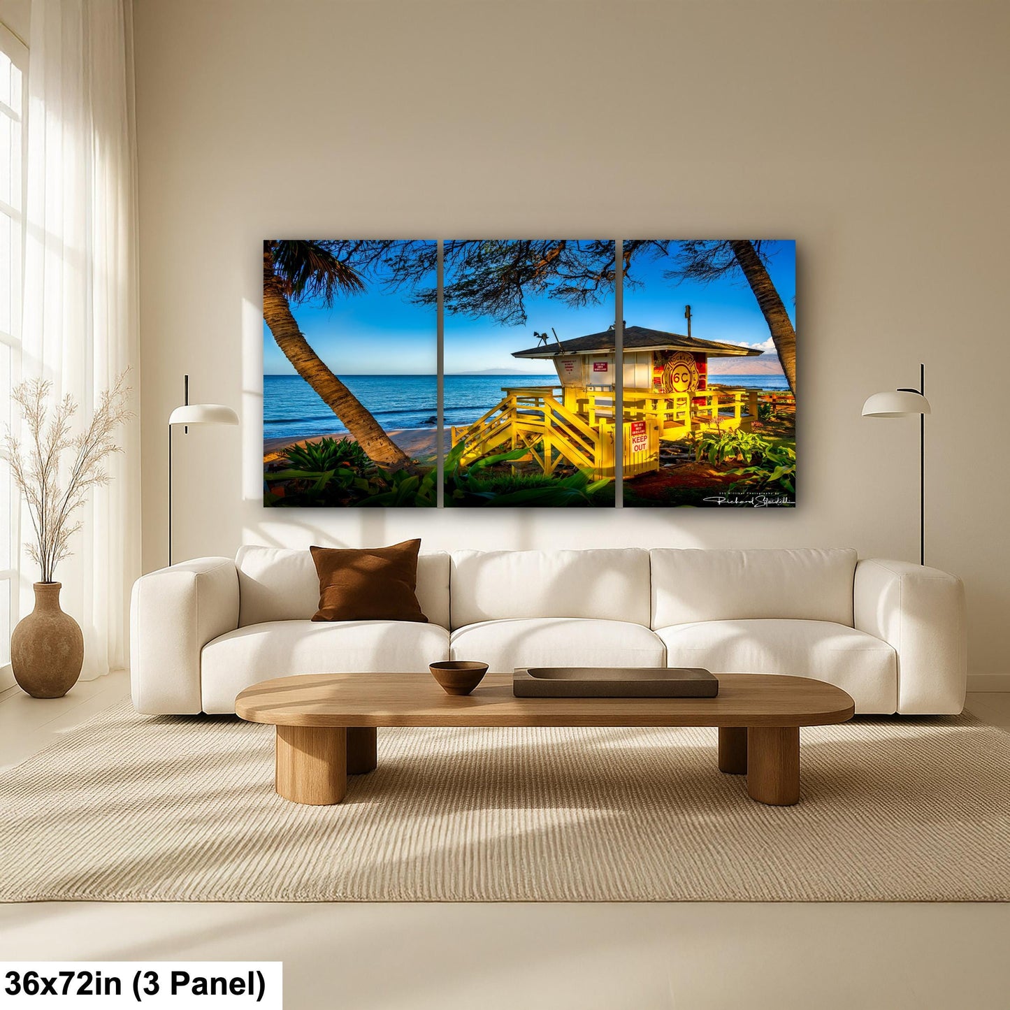 Maui Lifeguard Post Wall Art - Tropical Coastal Print | Ready to Hang Canvas