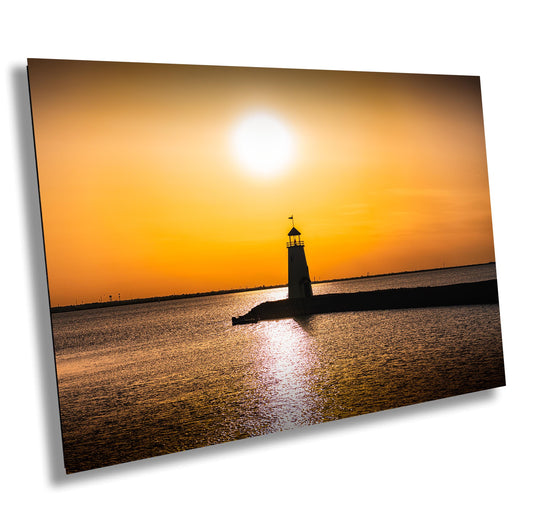 Lake Hefner Sunset Print - Nautical Wall Decor | Ready to Hang Canvas | Oklahoma City Sunset