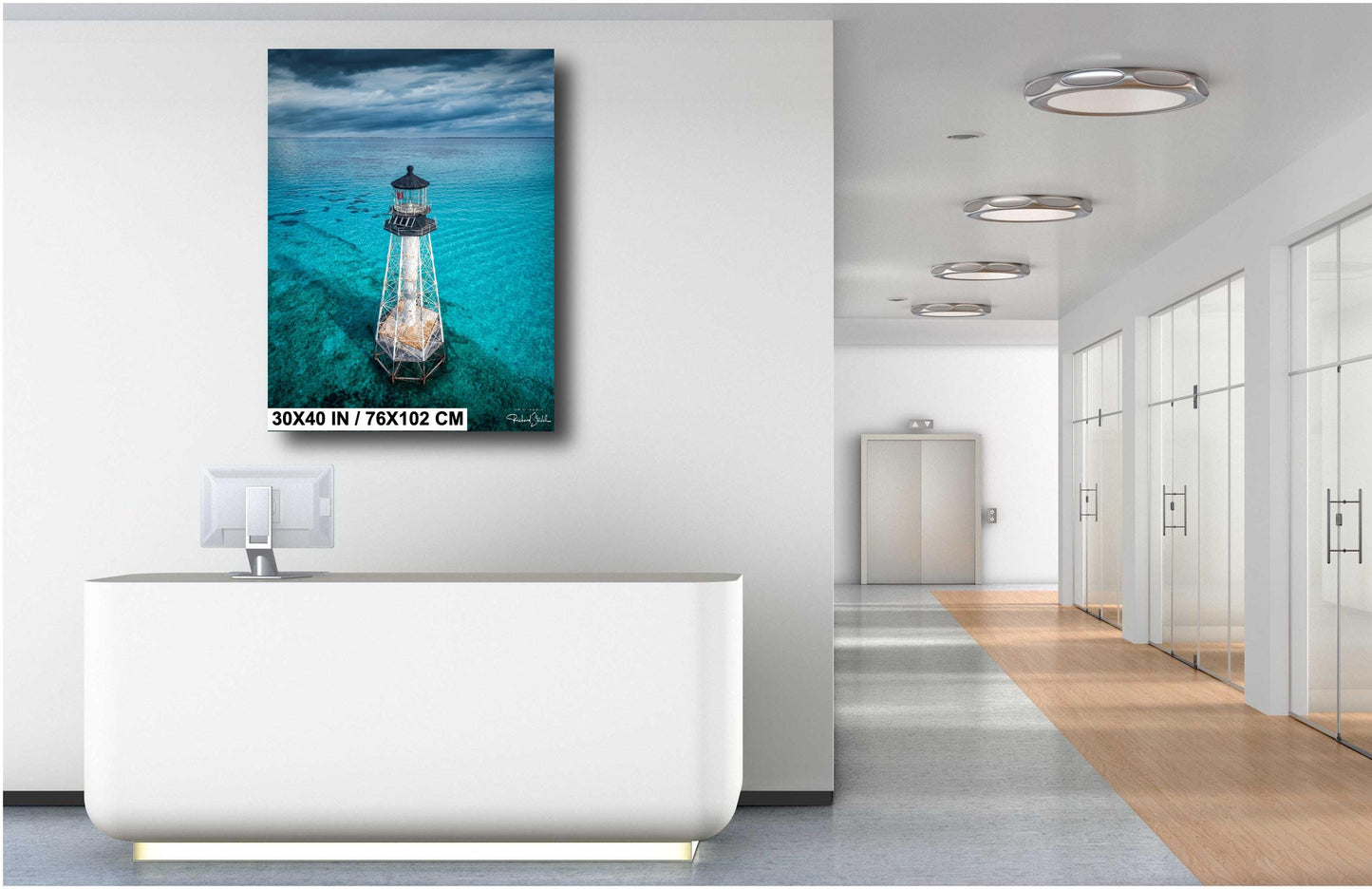 Alligator Reef Lighthouse Art – Coastal Wall Decor | Florida Keys Artwork Canvas Print