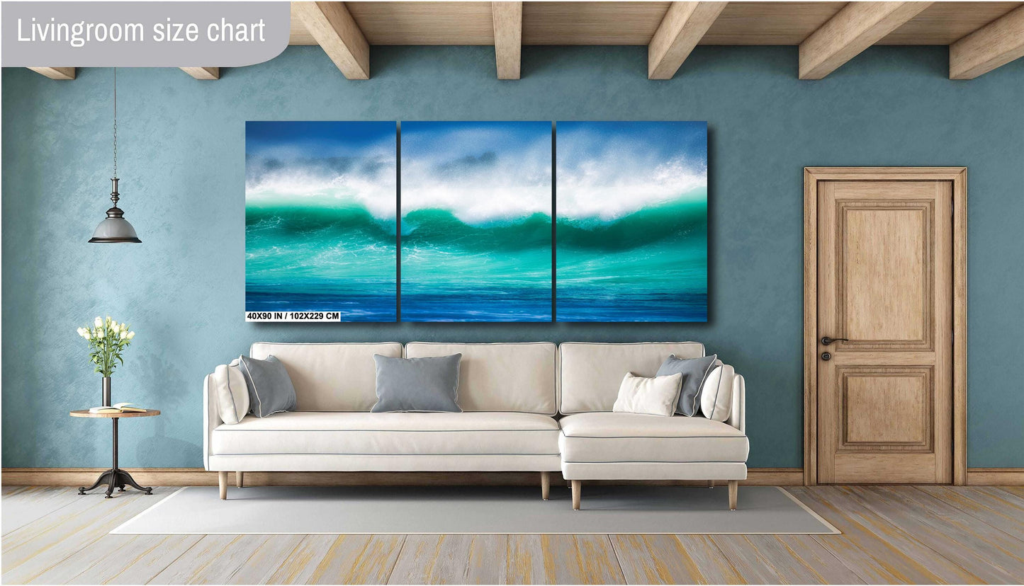 Ocean Wave Wall Art - Vibrant Surf Photography Print | Coastal Wall Decor