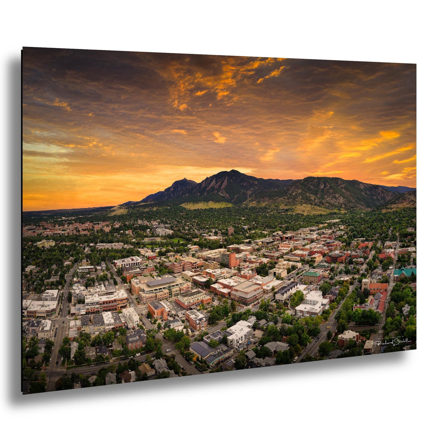Boulder Wall Art – Modern Cityscape Print | Sunset Colors Decor Canvas