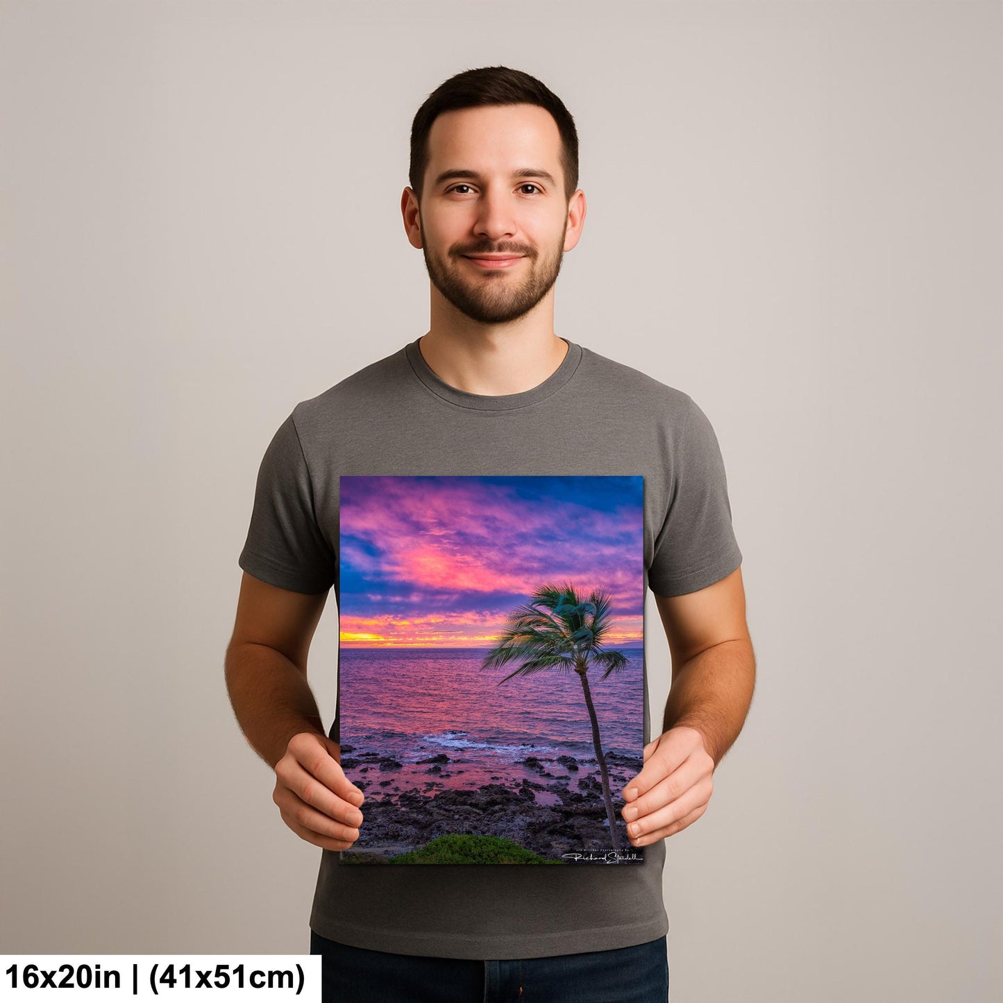 Maui Sunset Wall Art - Tropical Palm Tree Landscape