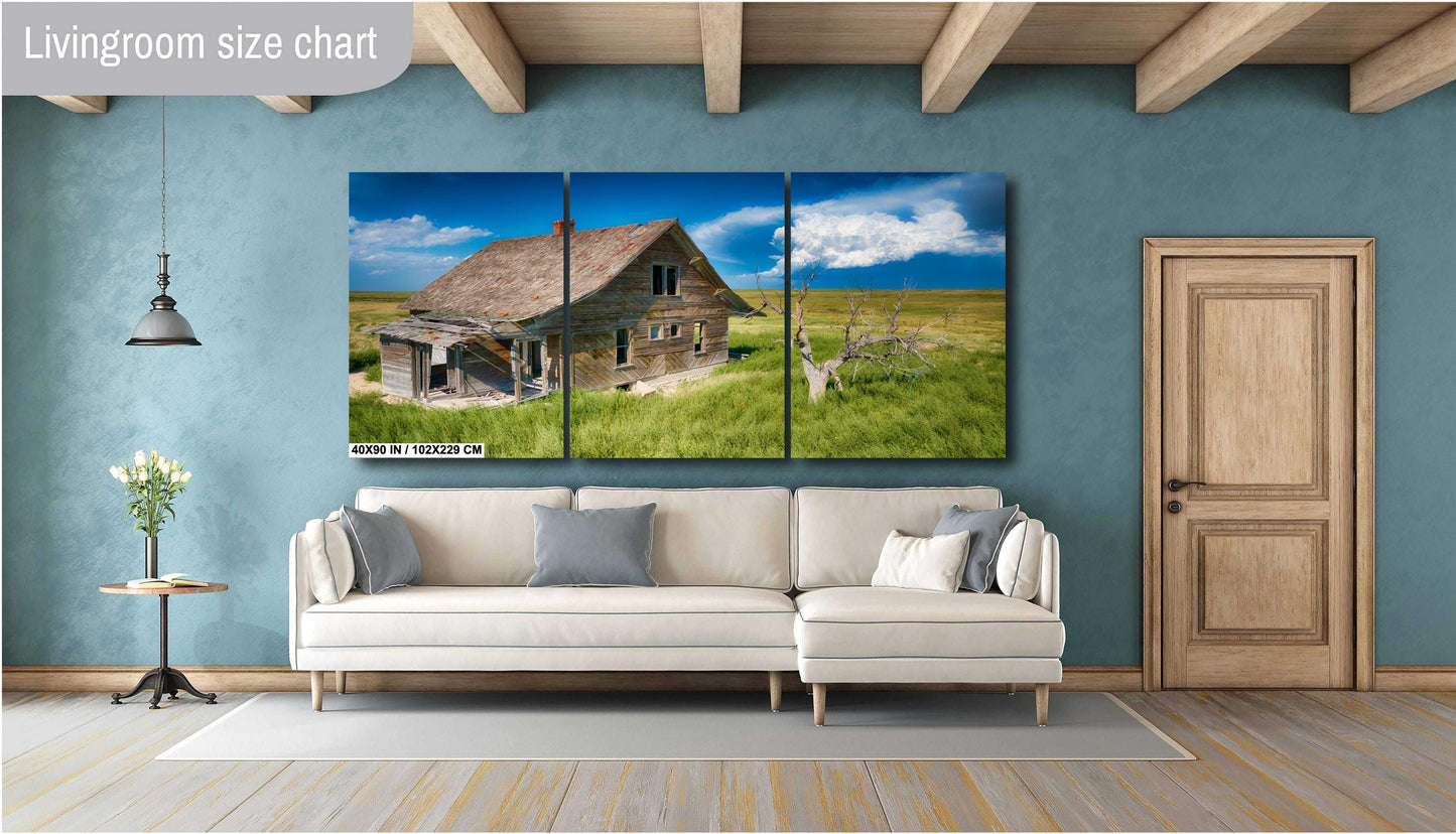 Abandoned Farmhouse Print - Rustic Barn Decor | Ready To Hang Canvas Wall Art