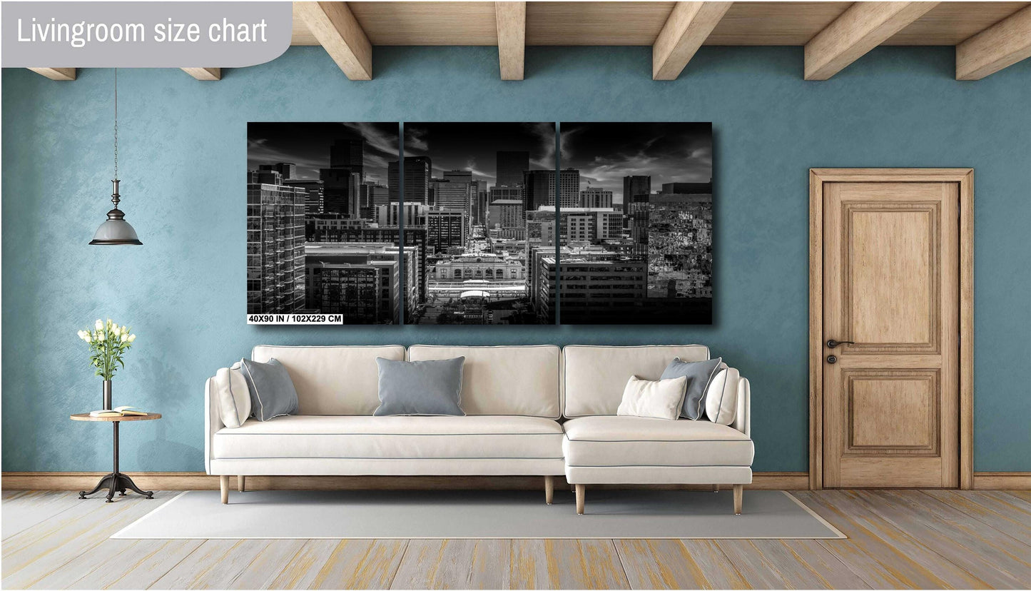 Denver Skyline Wall Art - Modern Cityscape Decor Featuring Union Station Print