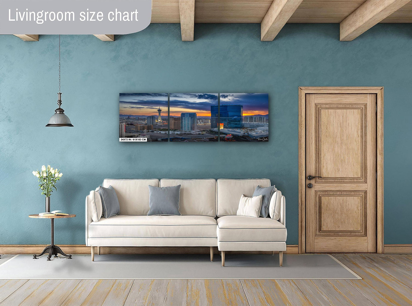 Las Vegas Strip Sunrise Vibrant Cityscape Wall Art - Nevada Skyline Print