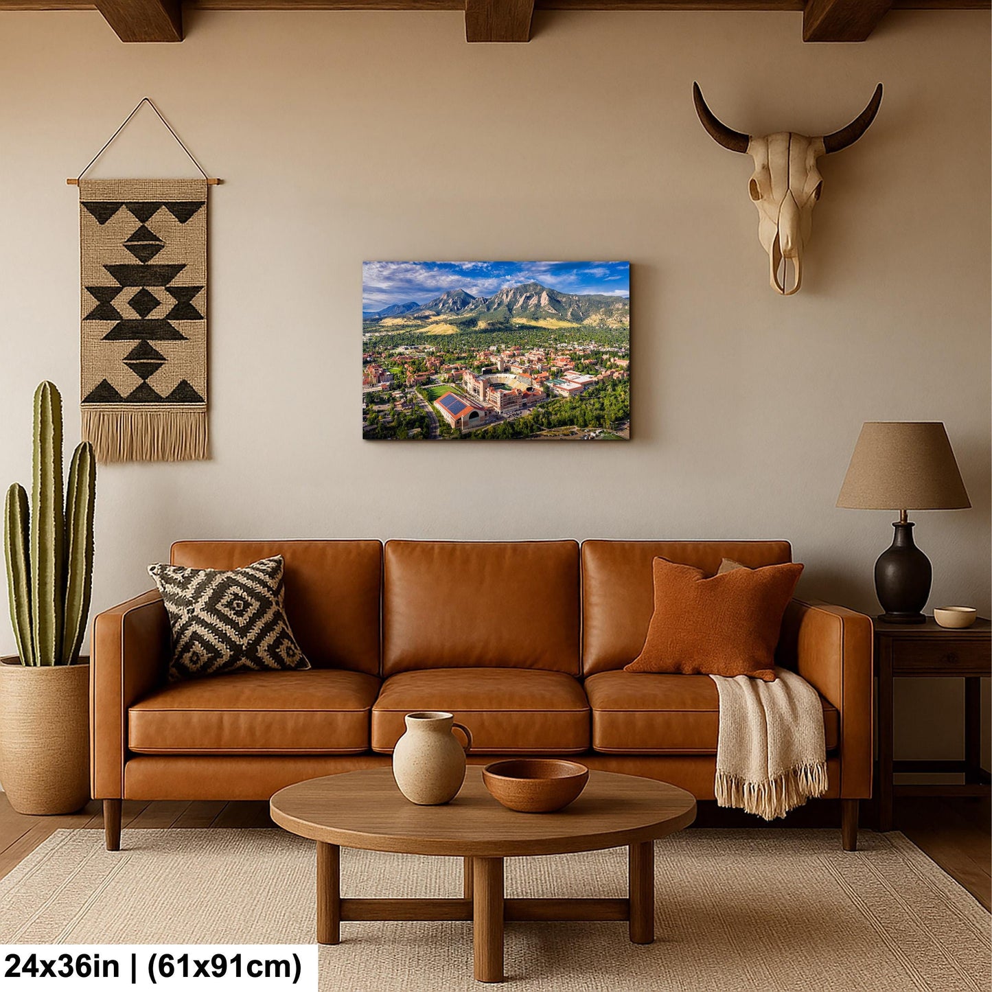 CU Boulder Wall Art – Folsom Field Print | Flatirons Landscape Art Canvas