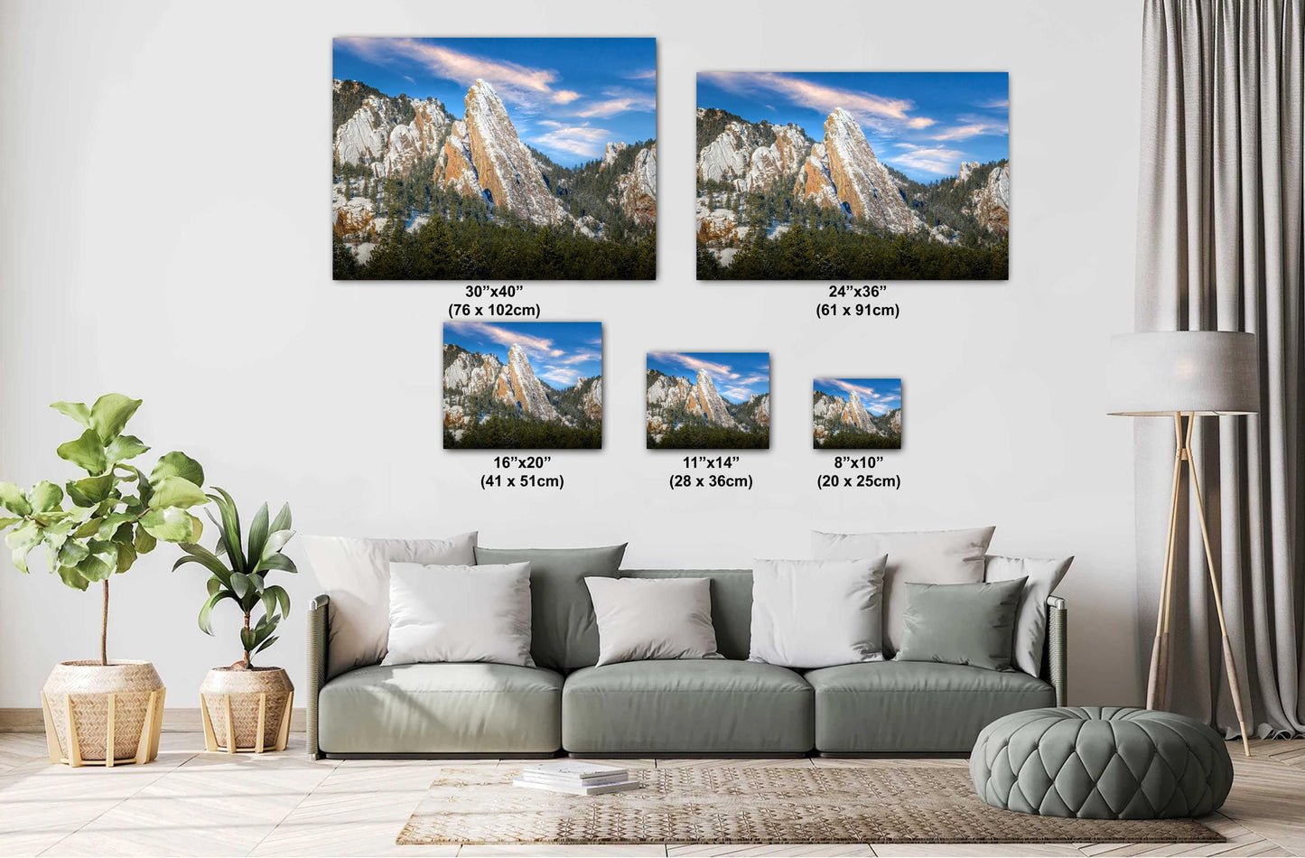 Boulder Flatirons Photo Print – Scenic Mountain Landscape Art | Ready to Hang Canvas