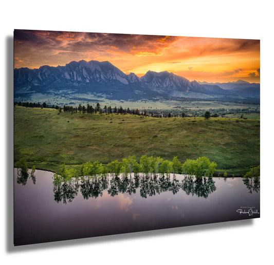 Boulder Flatirons Photo Print - Colorado Mountain Art | Vivid Color Canvas & Metal Decor