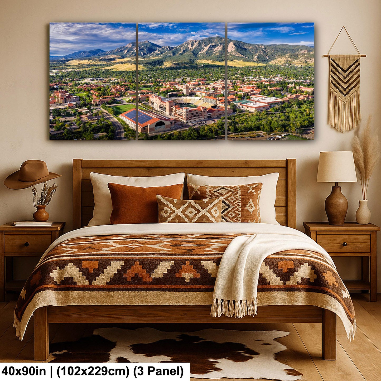 CU Boulder Wall Art – Folsom Field Print | Flatirons Landscape Art Canvas
