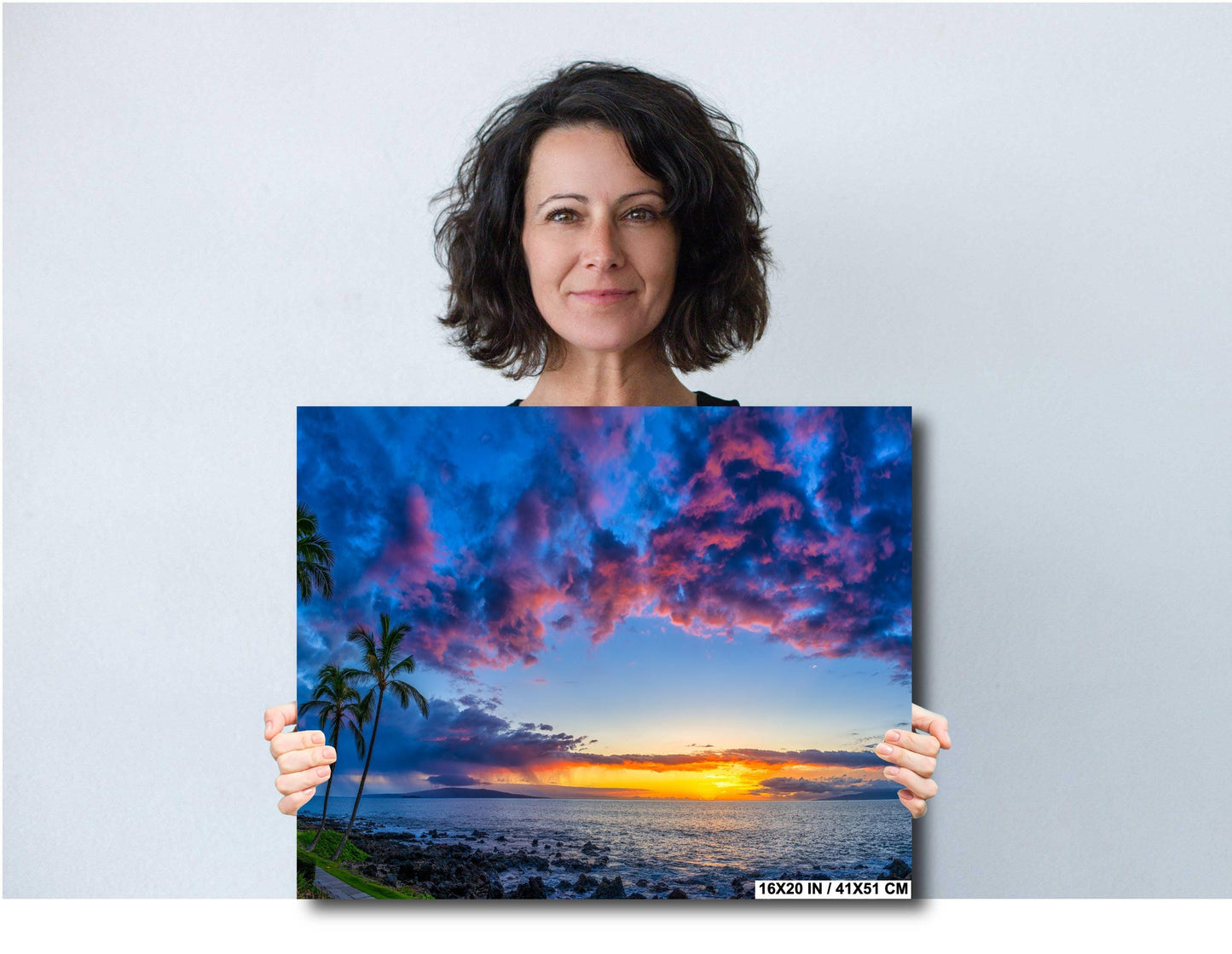 Maui Sunset Photo Print - Hawaii Wall Art | Palm Trees Canvas | Tropical Beach Decor