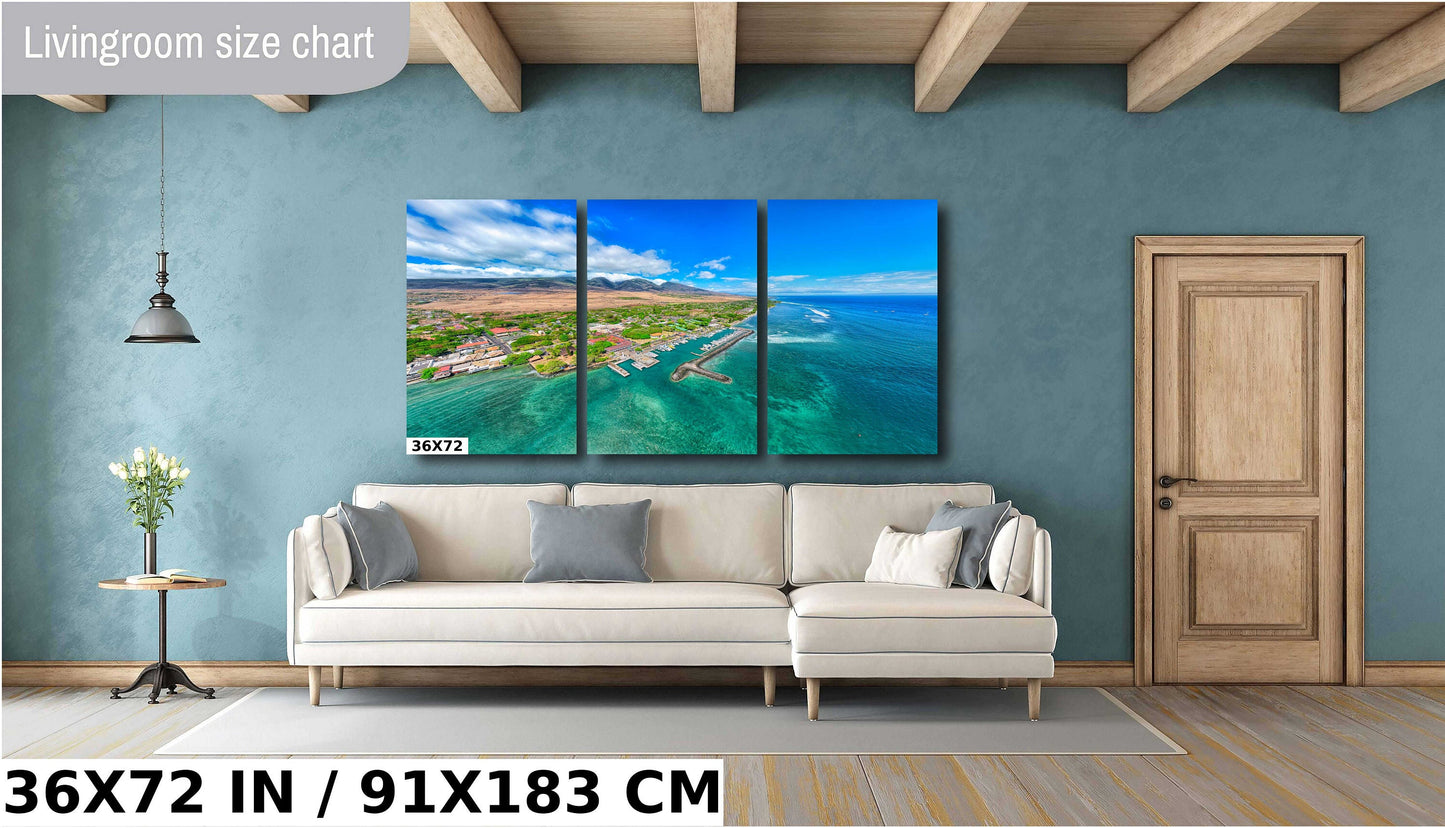 Lahaina Harbor Wall Art - Maui Photo Print | Hawaii Wall Decor, Ready To Hang Canvas