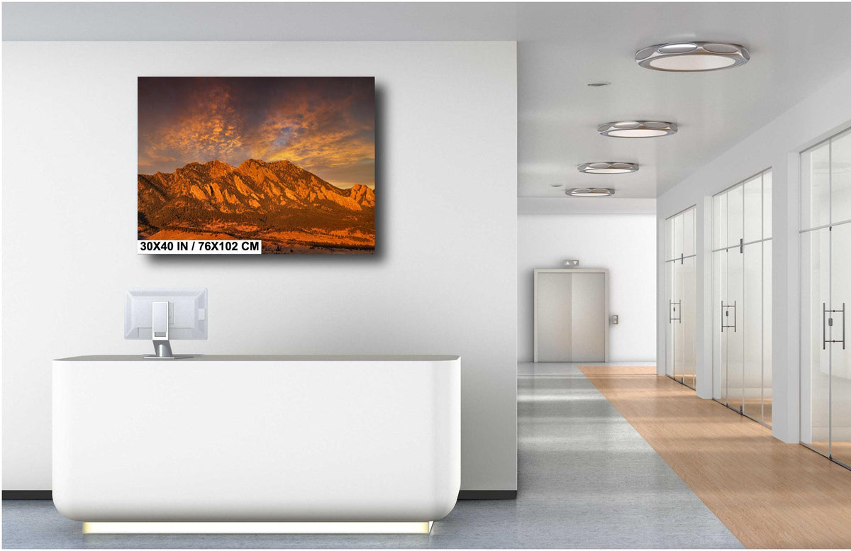 Boulder Colorado Wall Art - Flatirons Mountain, Nature Canvas Print