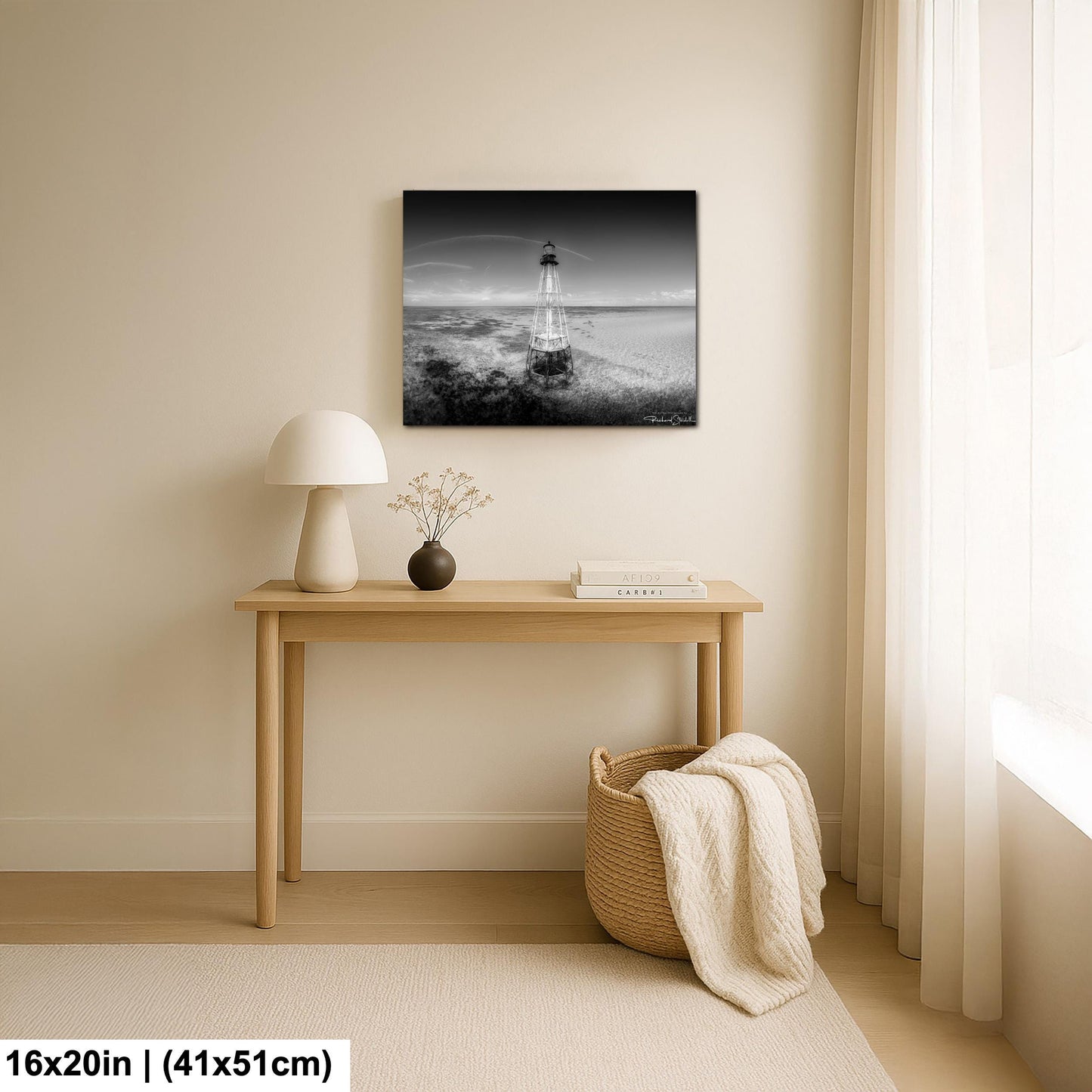 Florida Keys Lighthouse Print, Alligator Reef, Islamorada (Coastal Wall Art)