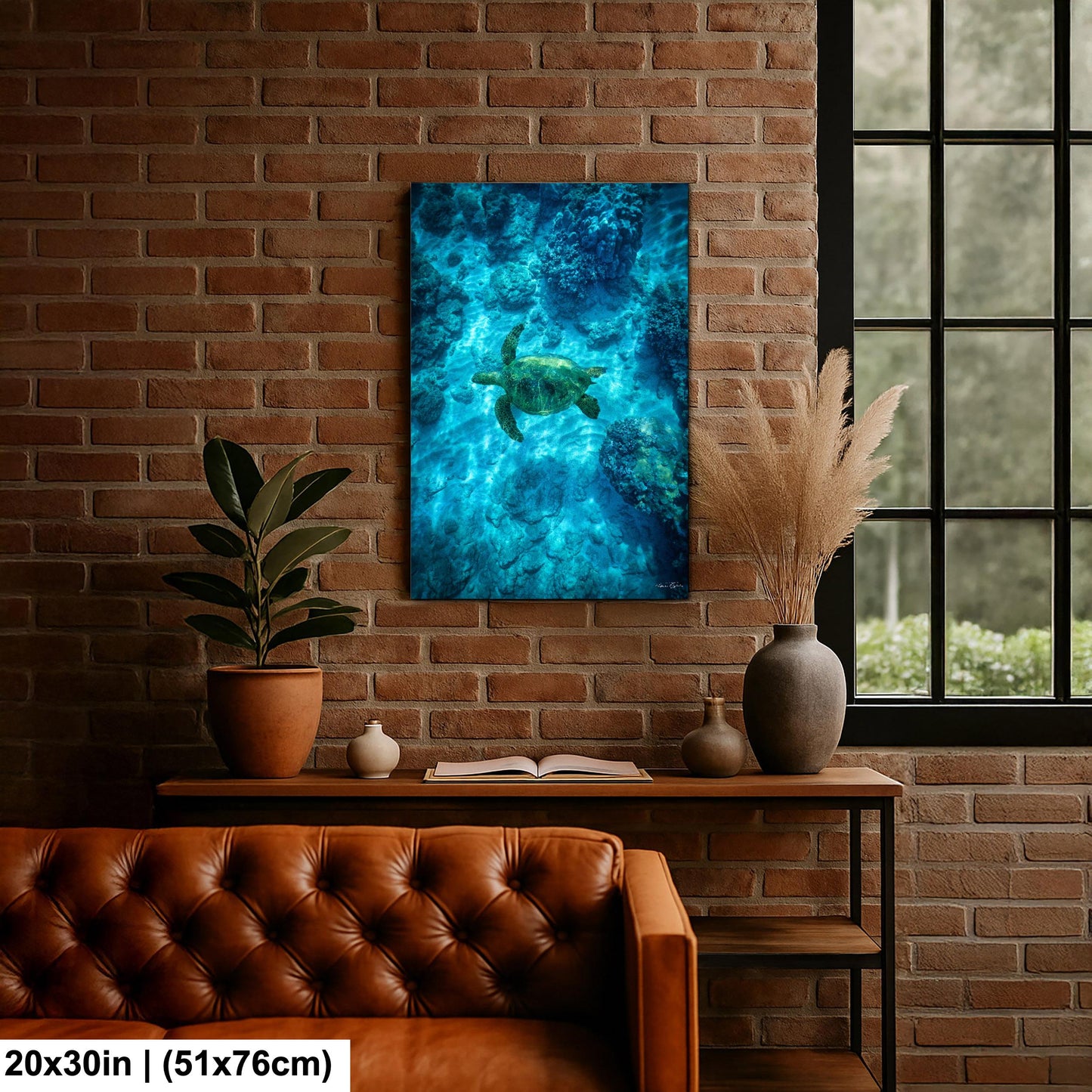 Sea Turtle Wall Art: Maui Ocean View - Tropical Coastal Decor
