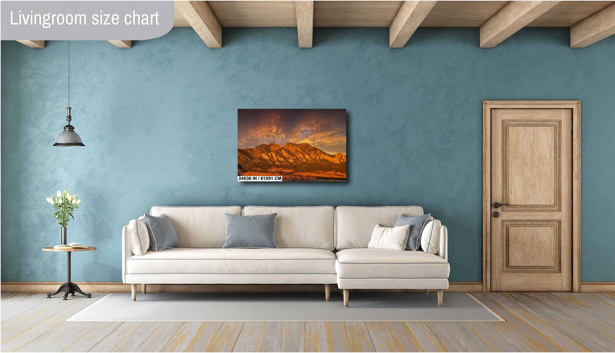 Boulder Colorado Wall Art - Flatirons Mountain, Nature Canvas Print