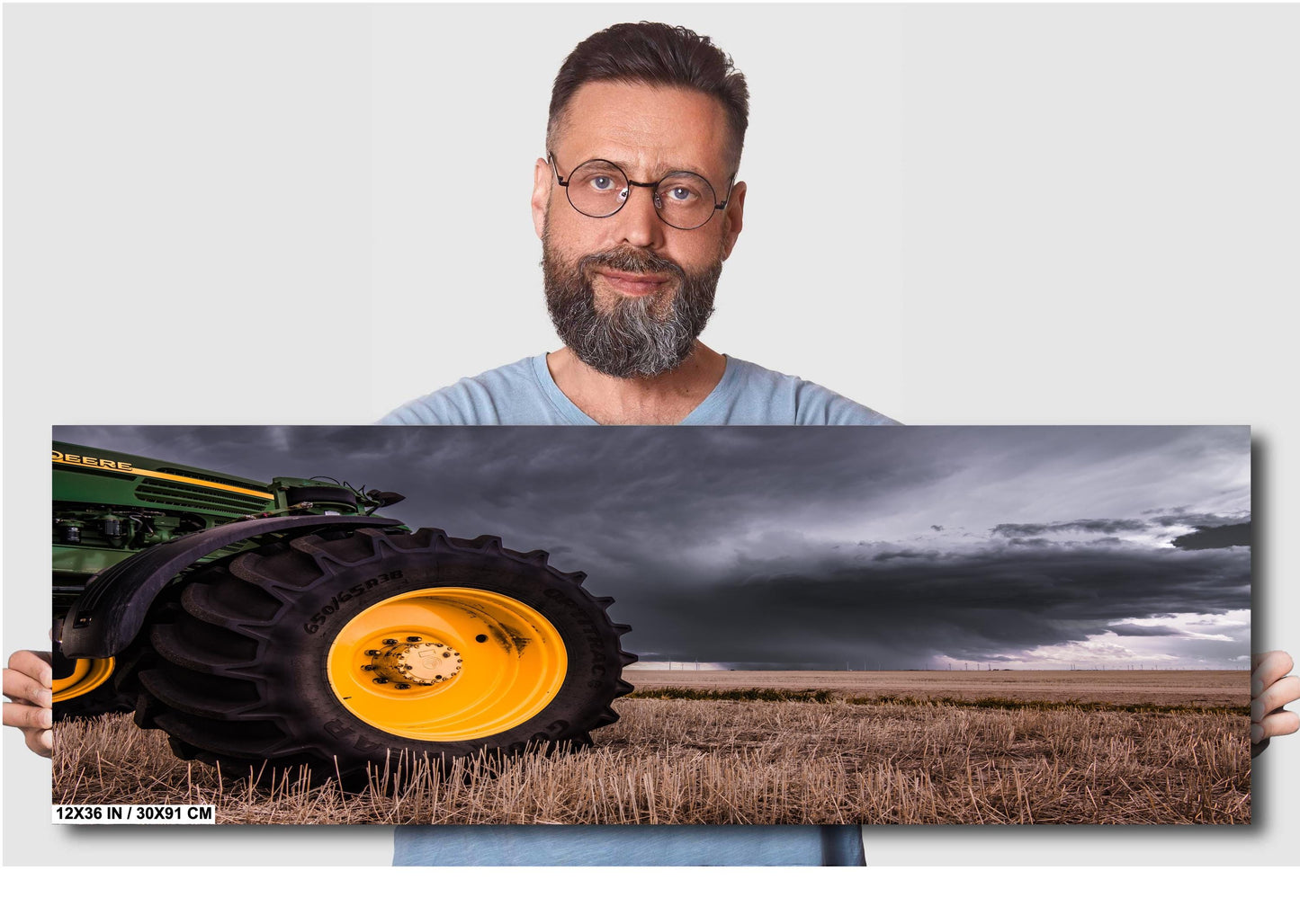 John Deere Tractor Wall Art – Rustic Farmhouse Canvas Print & Metal Decor Gift