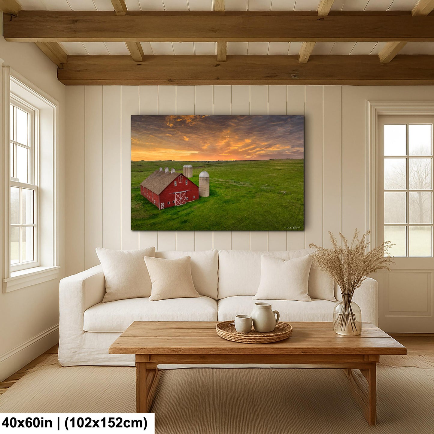 Farm Landscape Photography Print - John Deere Tractor on Premium Photo Paper