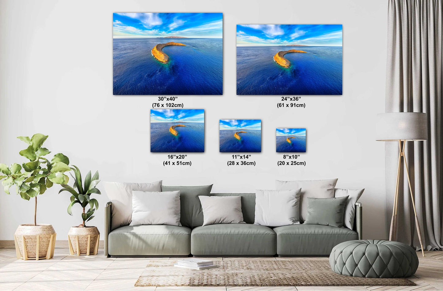 Molokini Crater Art Print - Vibrant Tropical Ocean Print | Maui Island Wall Decor