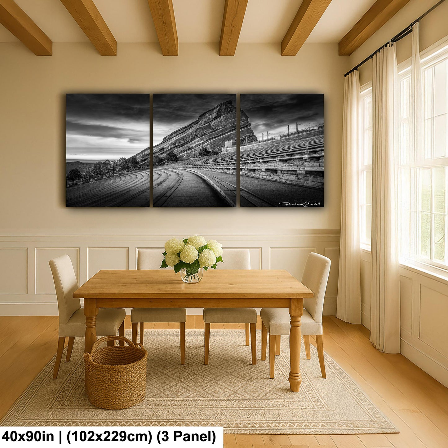 Red Rocks Wall Art - Black and White Scenic Landscape Print on Premium Photo Paper