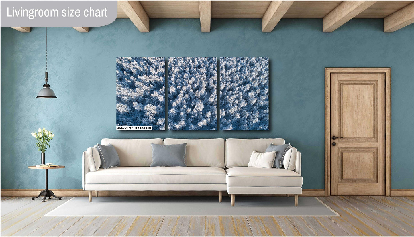 Winter Wall Art – Snowy Forest Print | Minimalist Nature Print with Pine Trees