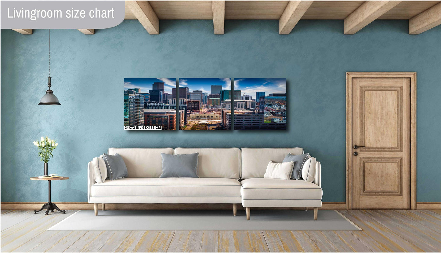 Denver Skyline Wall Art – Modern Cityscape Decor Featuring Union Station Print