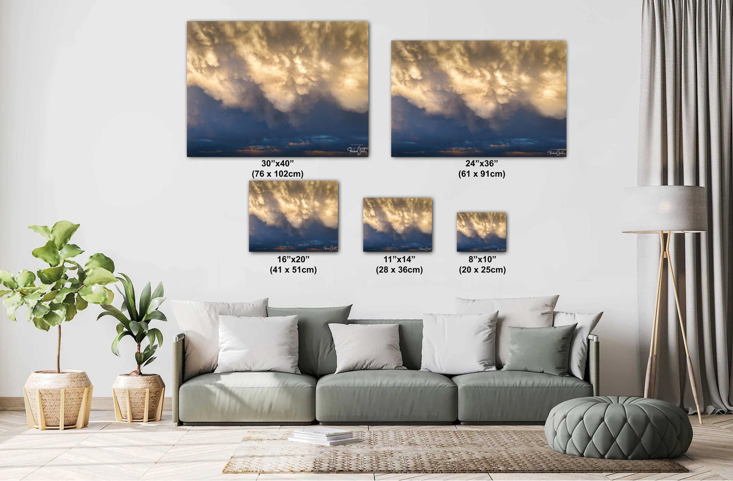 Stormy Wall Art Print – Dramatic Landscape Art With Mammatus Clouds Decor